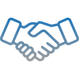 Illustration eines persönlichen Handschlags zwischen Geschäftspartnern – steht für vertrauensvolle IT‑Zusammenarbeit, Kundenbeziehungen und persönliche Beratungskompetenz bei KNT Solutions