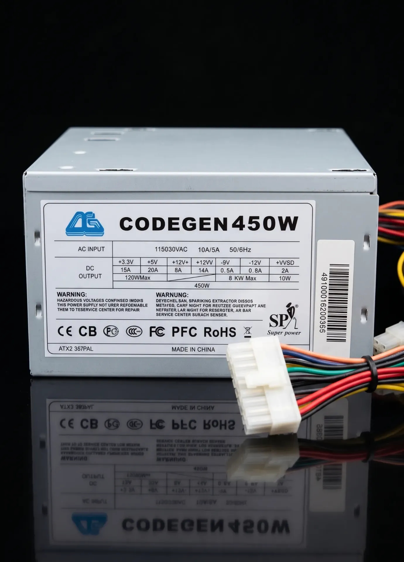 Codegen Super Power 450W ATX PC Netzteil | Model 300X | Refurbished