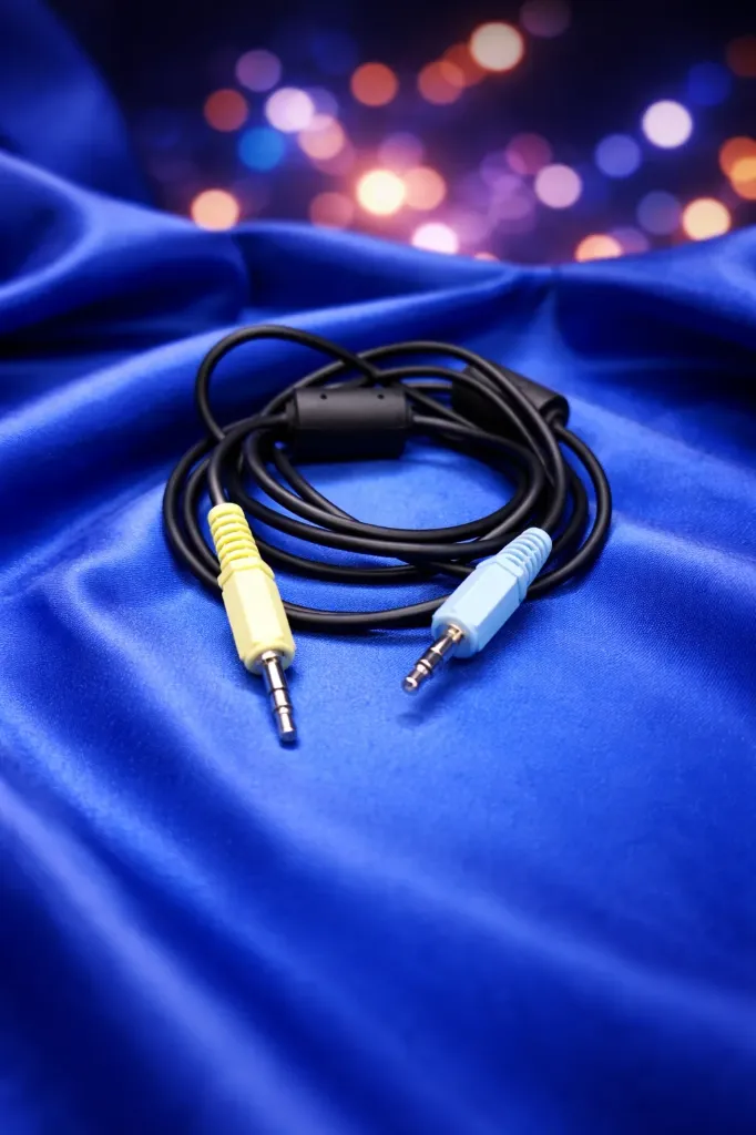 Premium AUX Audio-Kabel – 3,5mm Klinke auf 3,5mm Klinke – Hellblau / Grün kodiert – Refurbished & Geprüft – Nachhaltiges IT-Zubehör
