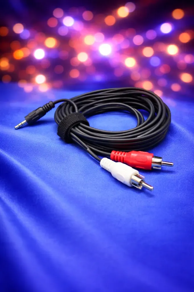 Premium Audio-Stereokabel – 3,5 mm Klinke auf 2x Cinch (RCA) – Rot/Weiß – Refurbished & Geprüft – Nachhaltiges Multimedia-Zubehör