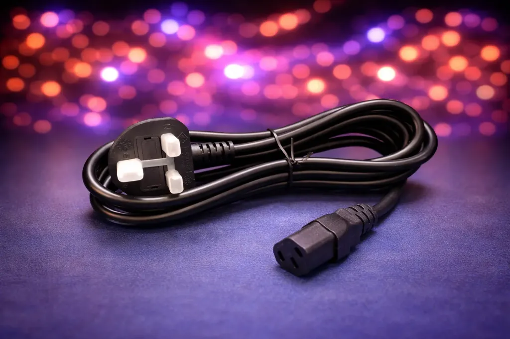 Original UK Kaltgerätekabel (C13) – Britischer Typ G Stecker (BS 1363) – Schwarz – Refurbished & Geprüft – Nachhaltiges IT-Zubehör