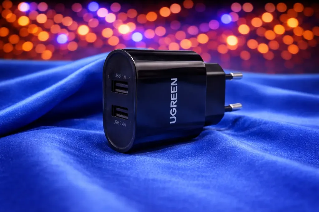 Ugreen USB-Ladegerät CD104 – Dual-Port Netzteil – 5V / 3.4A (17W) – Smart Charge – Schwarz – Refurbished & Geprüft – Nachhaltiges IT-Zubehör