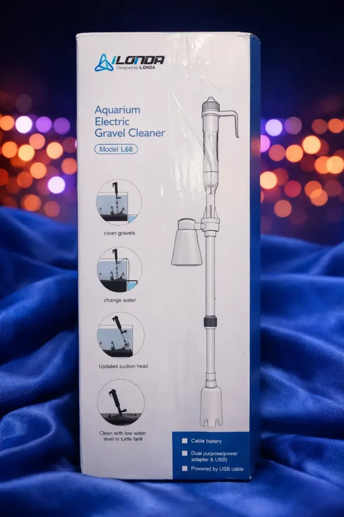 ILONDA L68 Elektrischer Aquarien-Mulmsauger – 3-in-1 Bodenreiniger & Wasserwechsler – USB-Betrieb – Refurbished & Geprüft – Nachhaltige Aquaristik-Technik
