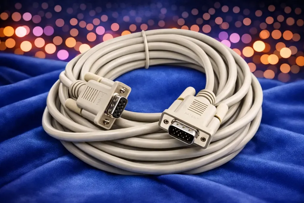 Extralanges Premium VGA-Bildschirmkabel – HD15 Stecker auf Stecker – 22 Meter – Beige – Refurbished & Geprüft – Nachhaltiges IT-Zubehör