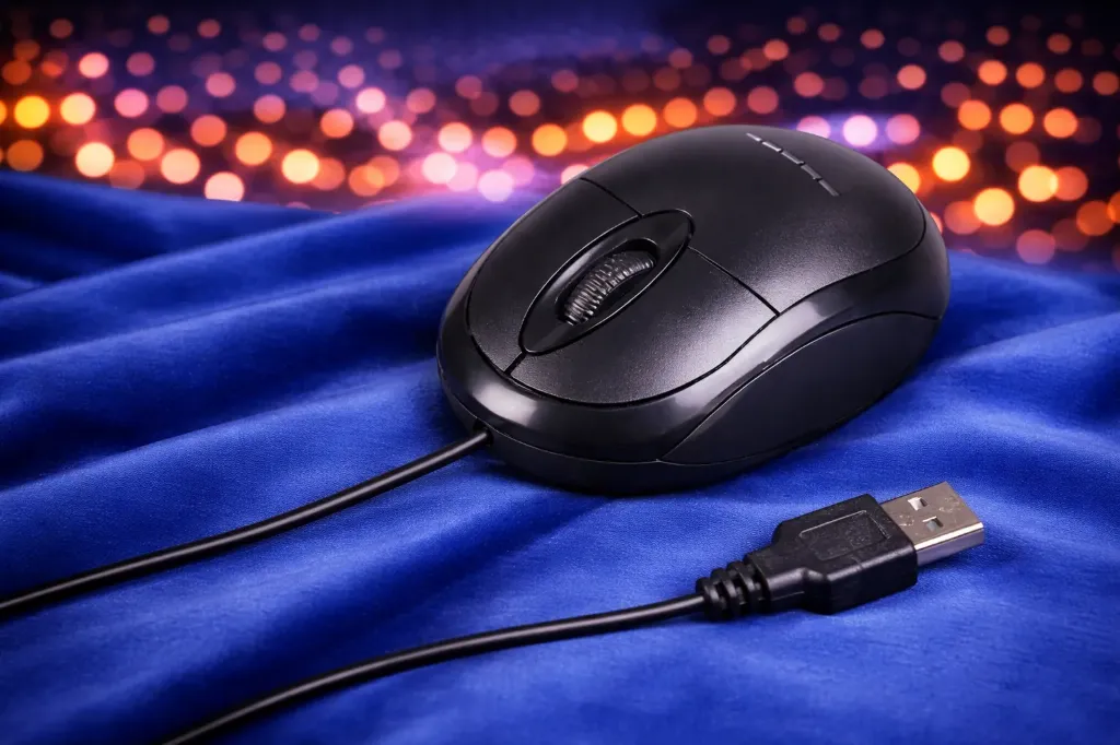 Klassische optische USB-Maus – Schwarz – Ergonomisches Design – Refurbished & Geprüft – Nachhaltige Second-Hand-Hardware