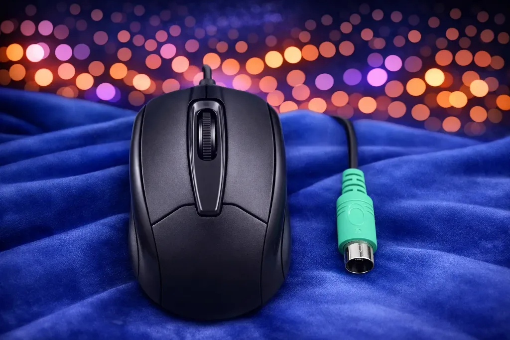 Klassische optische Computermaus – PS/2 Anschluss (Grün) – Ergonomisches Design – Refurbished & Geprüft – Nachhaltige Second-Hand-Hardware für Legacy-Systeme