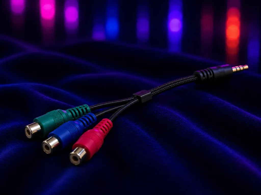3,5mm Klinke auf 3x RCA (Cinch) Buchse | Rot-Blau-Grün | Component YPbPr Audio-Video-Splitter