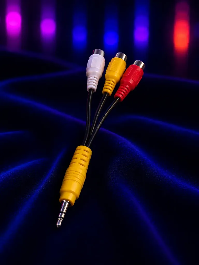 3,5mm Klinke auf 3x RCA (Cinch) Buchse | Gelb-Rot-Weiß | Composite AV Adapter & Audio-Video-Splitter
