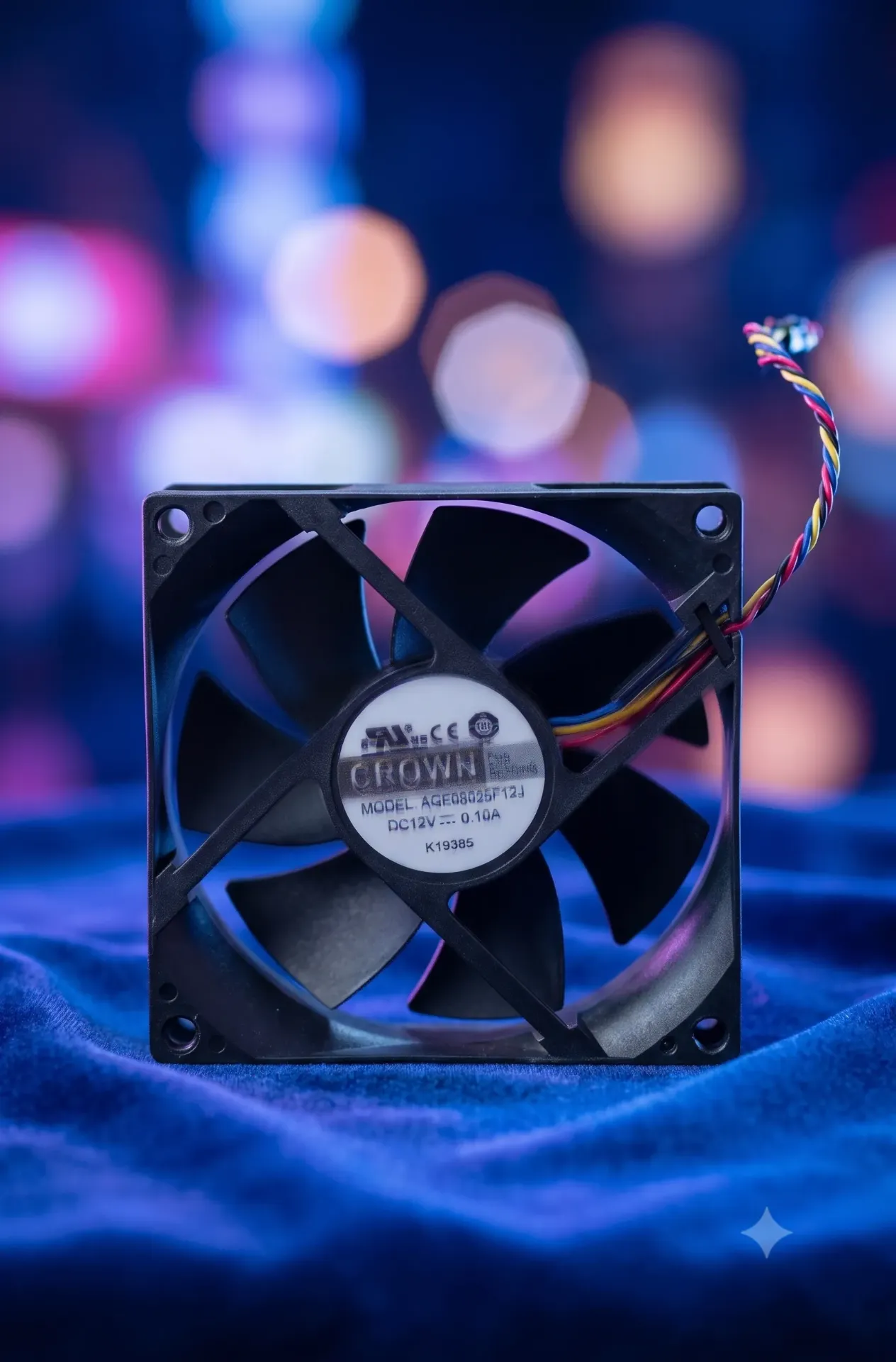 Crown Systemlüfter | Modell AGE08025F12J | 80mm | 12V / 0.10A | Ultra-Quiet Silent Edition | Refurbished