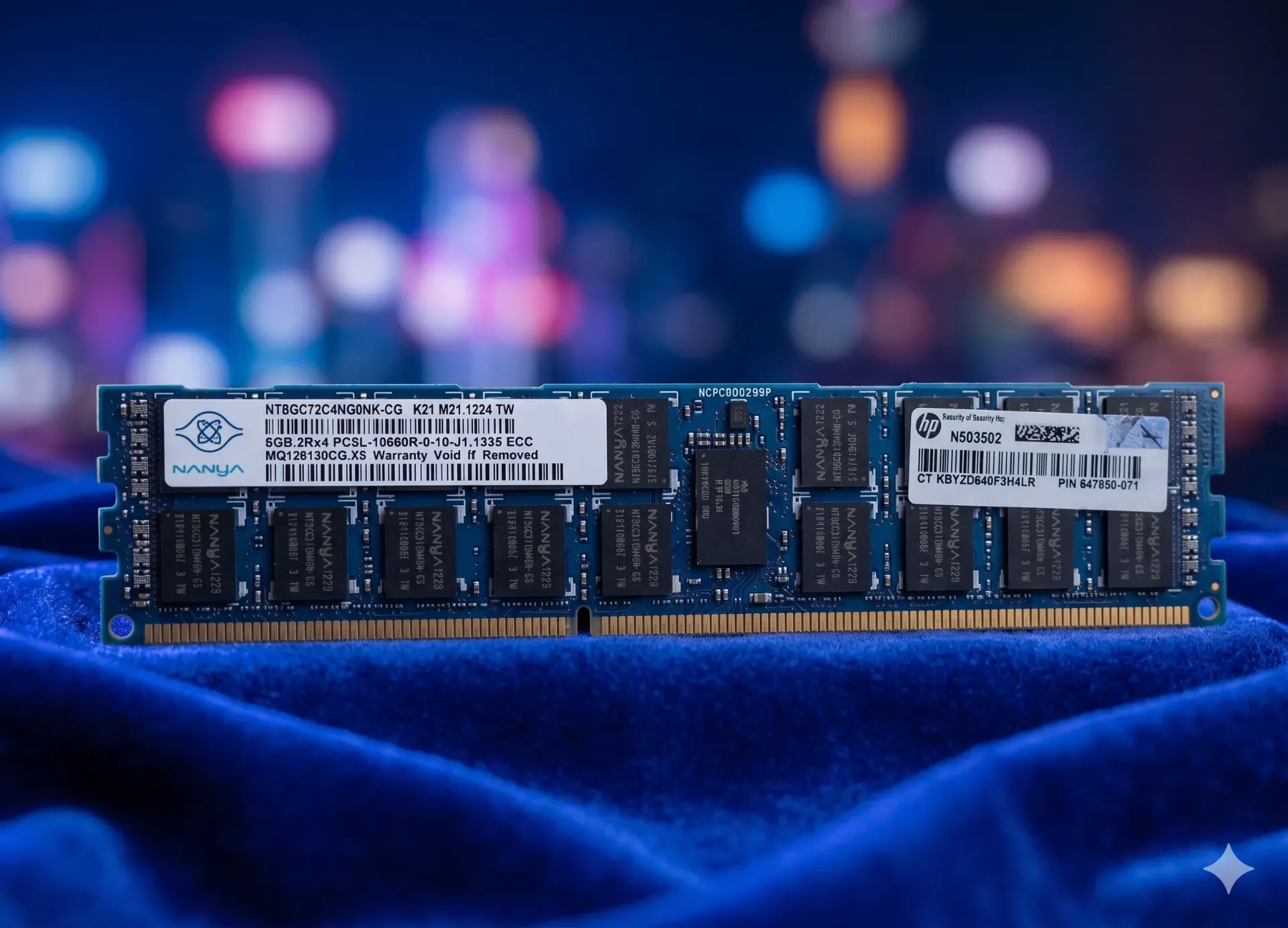Nanya 8GB DDR3L Registered ECC RAM PC3L-10600R 1333MHz | NT8GC72C4NG0NK-CG | HP 647650-071 | Low Voltage Server Memory RDIMM | Refurbished