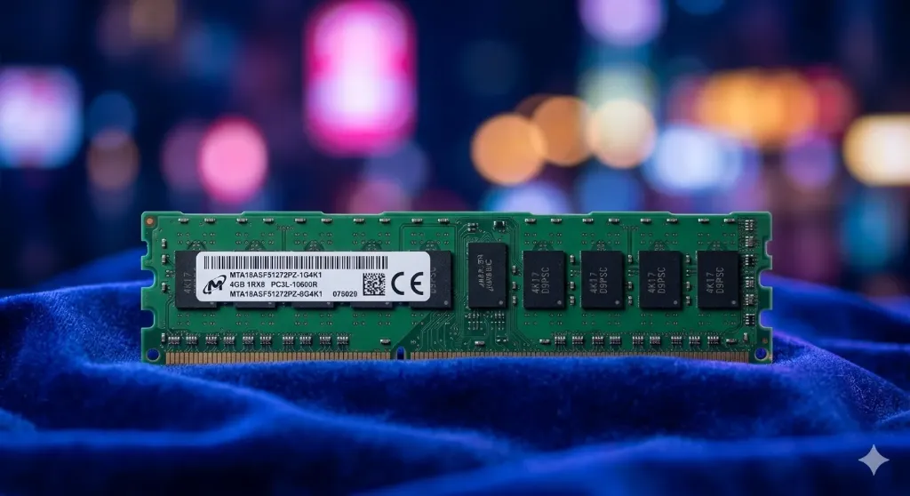 Micron 4GB DDR3L Registered ECC RAM PC3L-10600R 1333MHz | MT18KSF51272PZ-1G4K1HE | HP 647647-071 Spare 664688-001 | Low Voltage Server Memory RDIMM | Refurbished