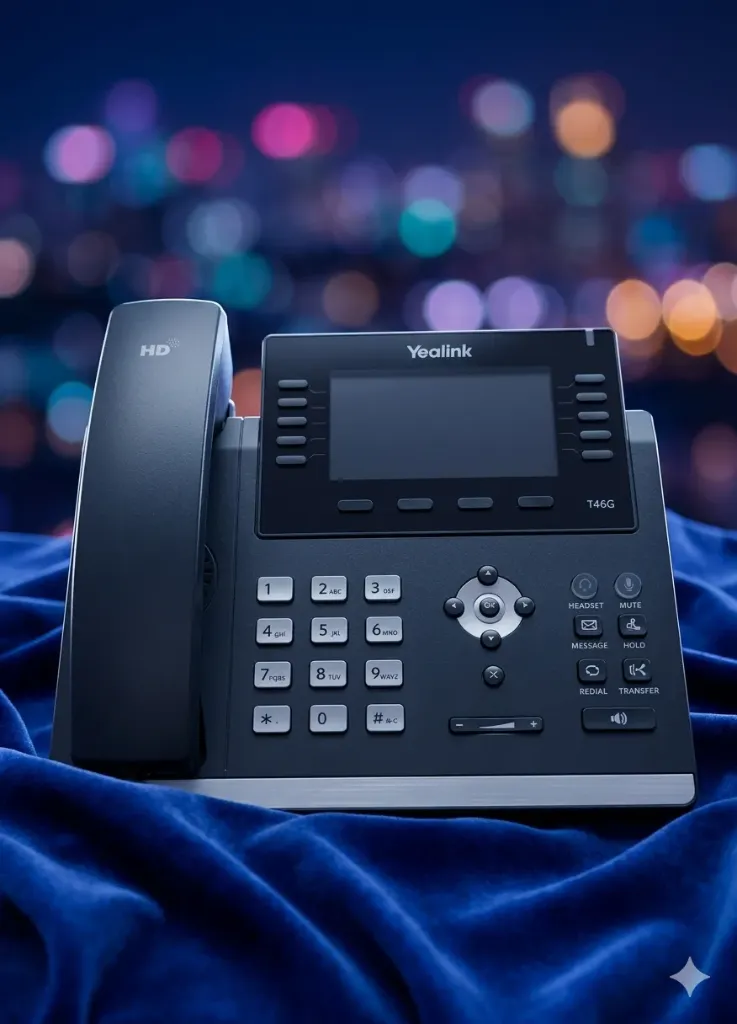 Yealink SIP-T46G Ultra-elegant Gigabit IP-Telefon | 4,3" Farbdisplay | 16 SIP-Identitäten | PoE-fähig (Ohne Netzteil) | Refurbished A-Ware