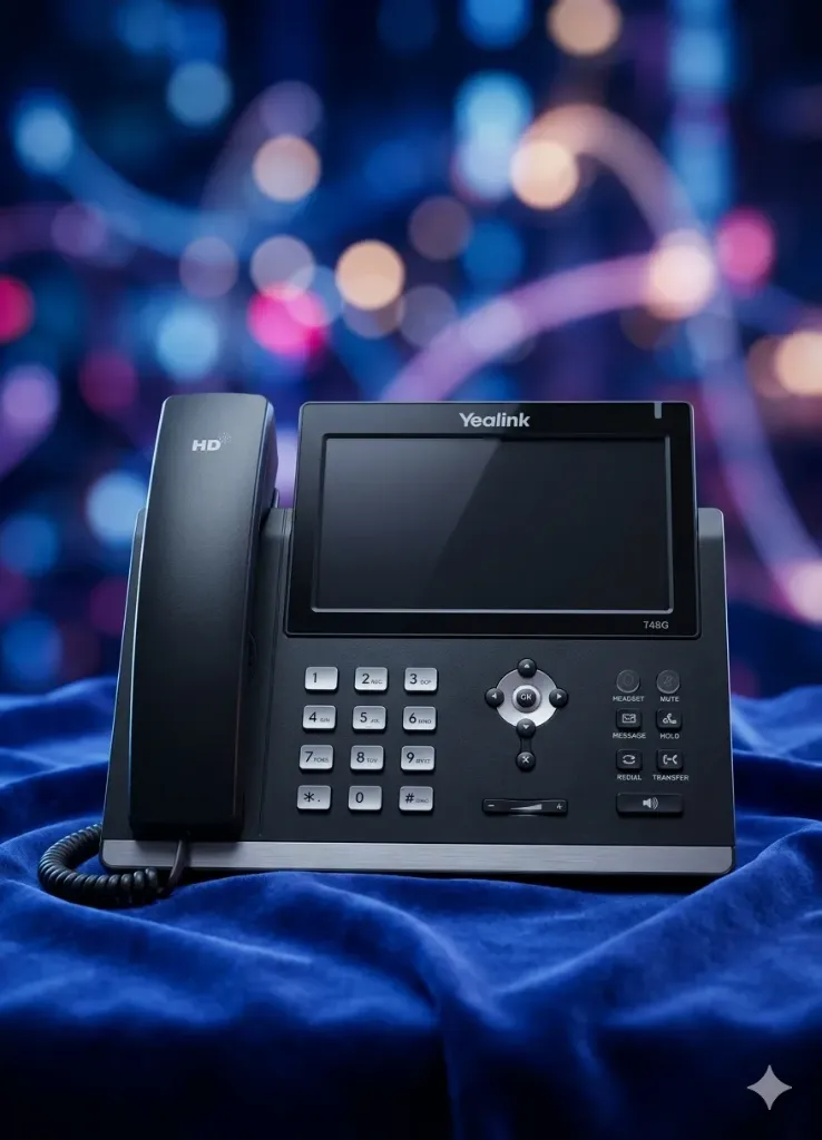 Yealink SIP-T48G Ultra-elegant Touchscreen Gigabit IP-Telefon | 7" Farb-Touchdisplay | 16 SIP-Identitäten | PoE-fähig (Ohne Netzteil) | Refurbished A-Ware