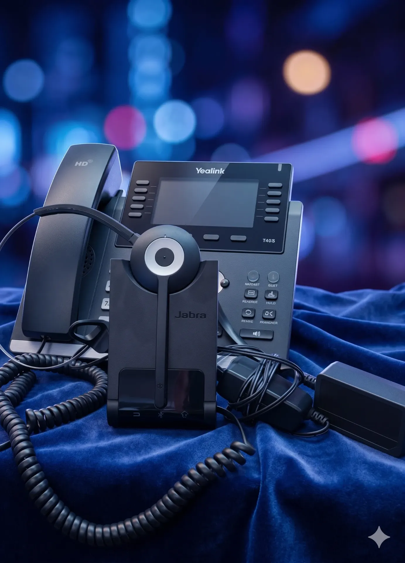 Yealink SIP-T46G Gigabit IP-Telefon & Jabra Pro 920 Wireless Headset Bundle | Inkl. Yealink EHS36 Adapter & Kabel | Komplettes Office-Set | Refurbished A-Ware