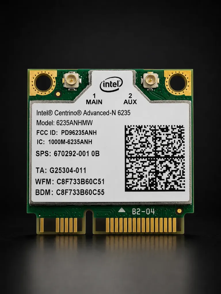 Intel Centrino Advanced-N 6235 | Half Mini PCIe Dual Band WLAN + Bluetooth 4.0 | 300 MBit/s | Refurbished