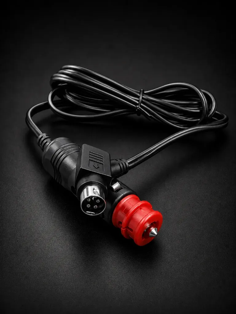 12V KFZ-Ladekabel / Stromkabel | 4-Pin Mini-DIN Power-Stecker | Zigarettenanzünder mit LED & Sicherung | Geprüfte A-Ware