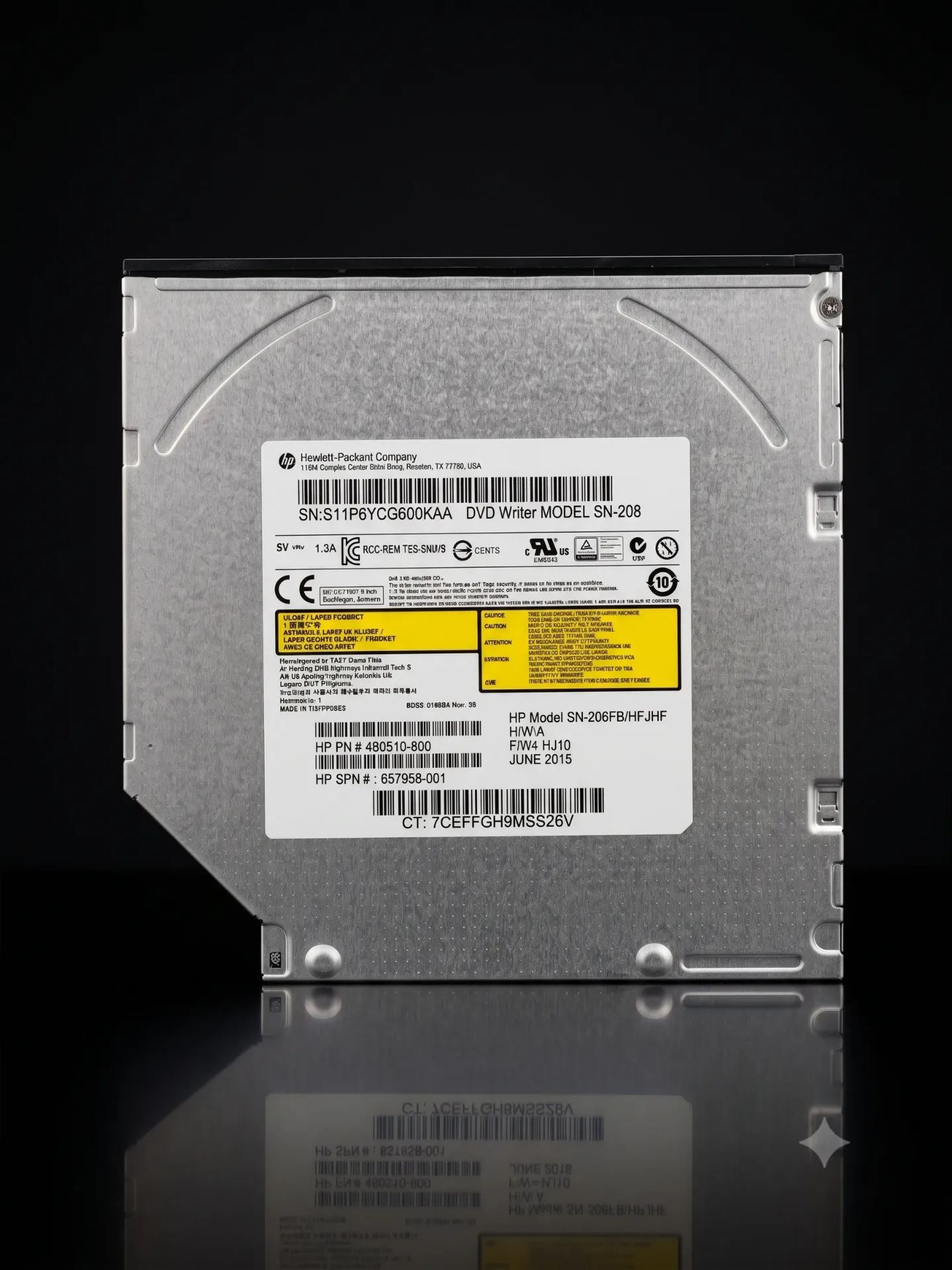 Original HP Slim SATA DVD-Brenner | Modell SN-208FB | PN: 657958-001 | Internes Laufwerk | Refurbished