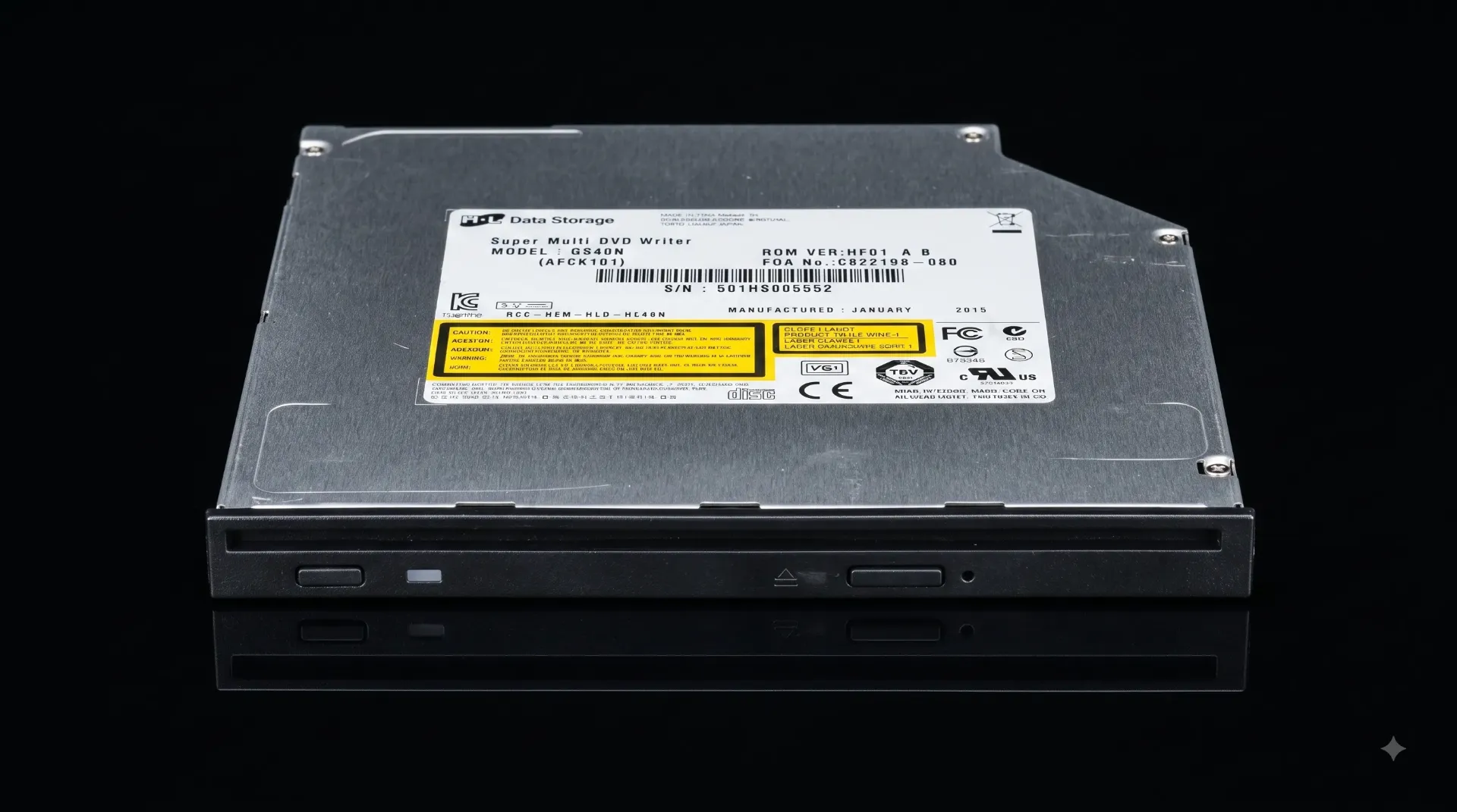 Original HLDS GS40N Ultra-Slim Slot-In DVD-RW Brenner | 9.5mm SATA Intern | Refurbished