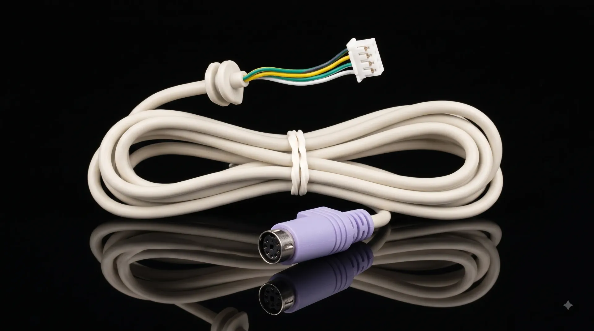Ersatzkabel für PS/2 Tastatur | Violett | Mini-DIN 6-Pin auf 4-Pin JST (Intern) | Refurbished