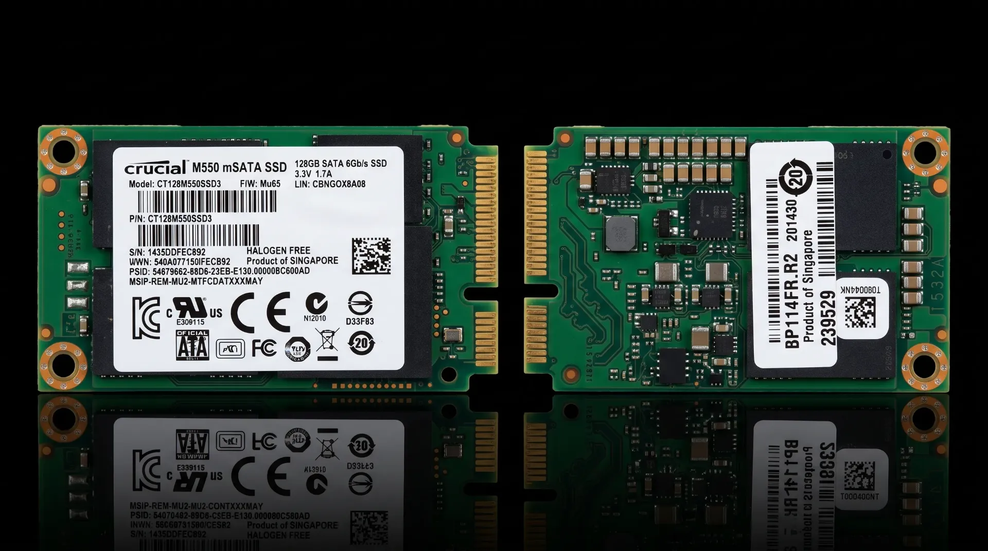 Original Crucial M550 128GB mSATA SSD | SATA 6Gb/s | CT128M550SSD3 | High-Speed Solid State Drive | Refurbished