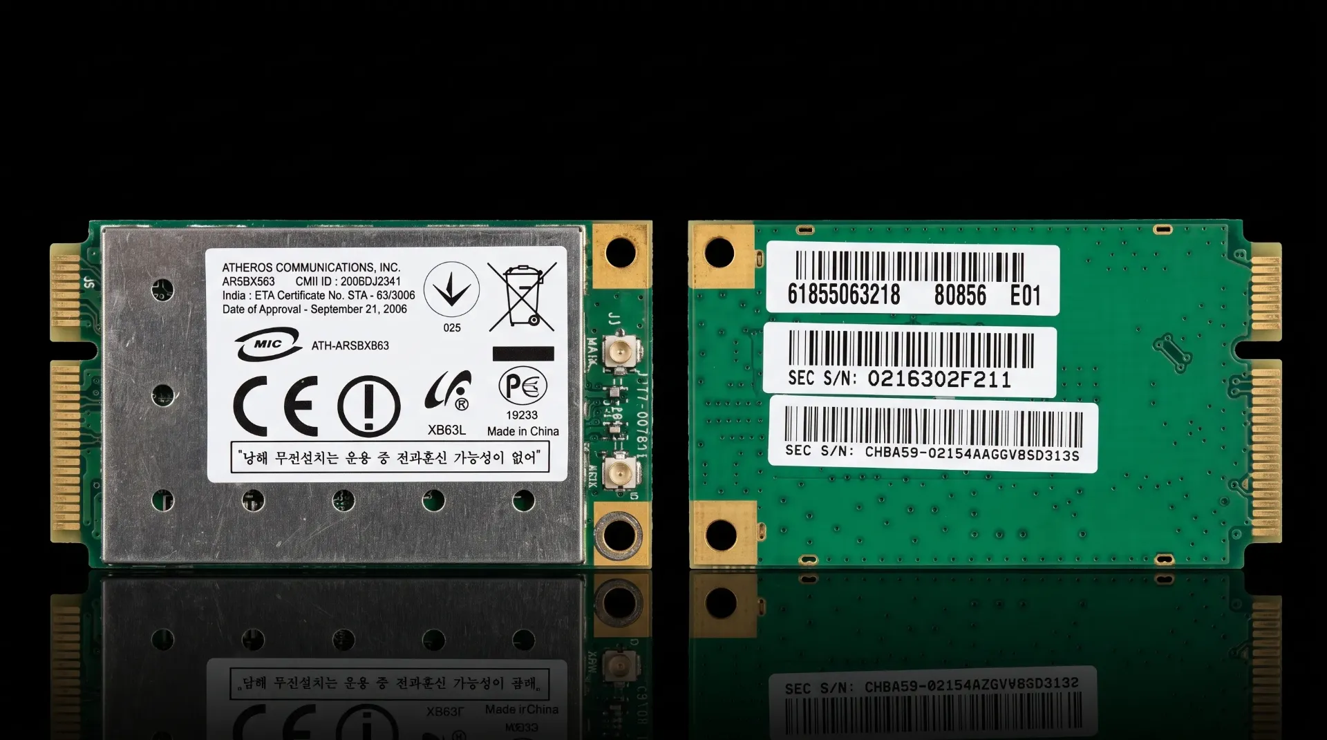 Original Atheros AR5BXB63 54 Mbps WLAN Modul | Mini PCIe Karte | 802.11b/g | AR2425 | Refurbished