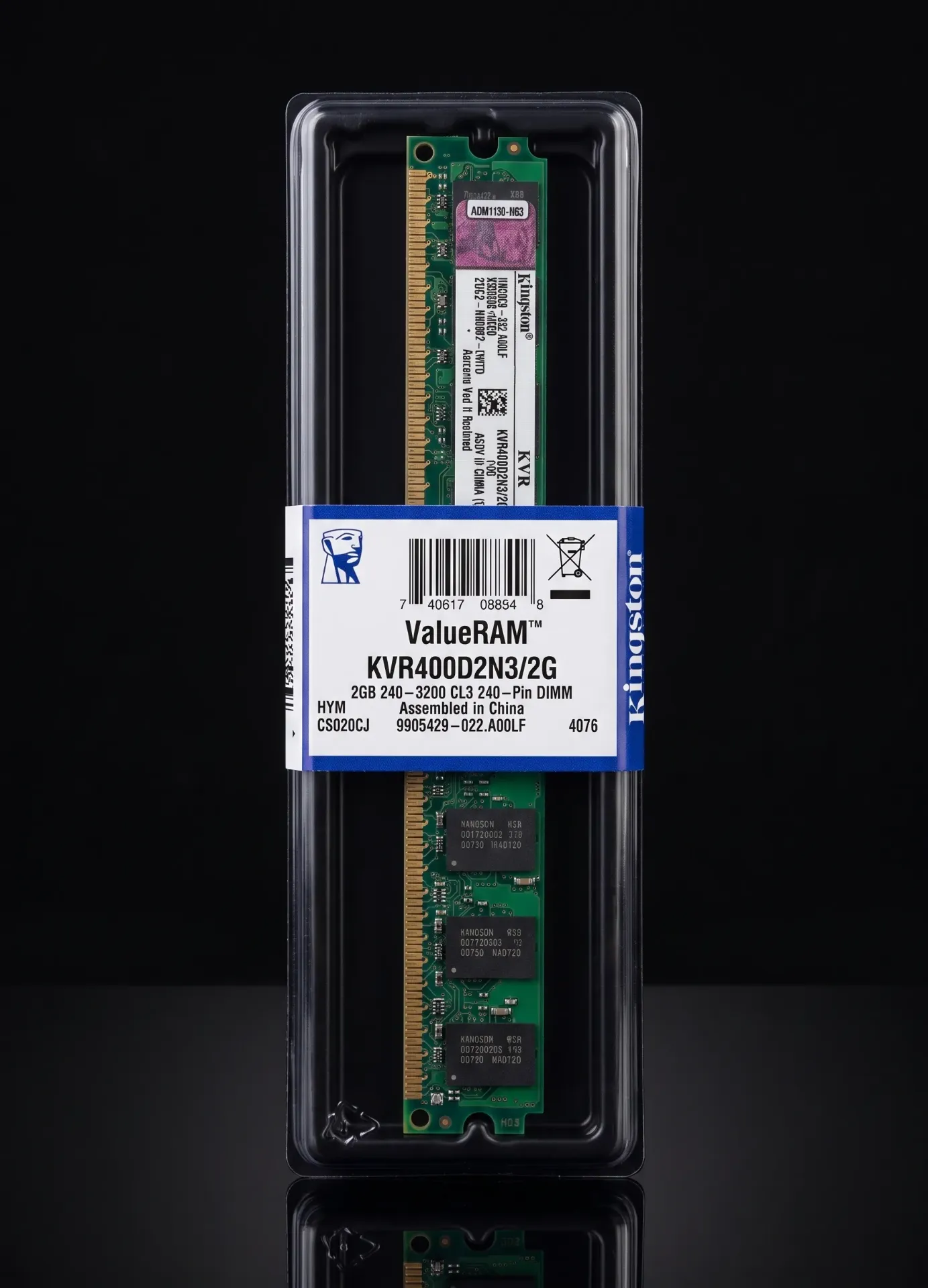 Original Kingston ValueRAM 2GB DDR2 400MHz Desktop RAM | PC2-3200U | CL3 DIMM | KVR400D2N3/2G | Neu in OVP