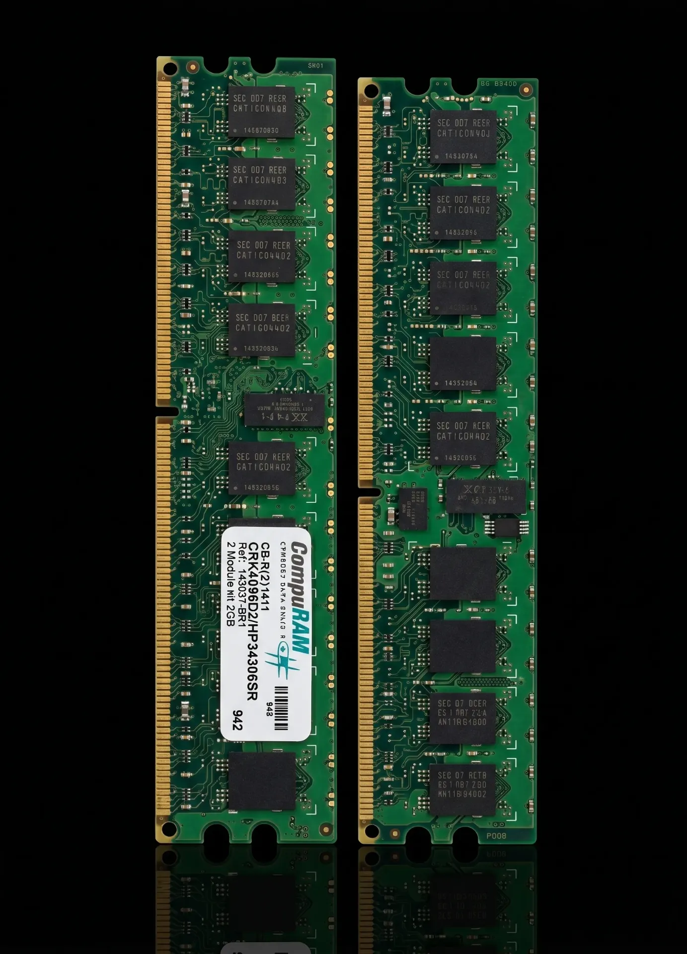 Original CompuRAM 2GB DDR2 400MHz ECC Registered Server RAM | PC2-3200R | HP PN: 343057-B21 | Refurbished