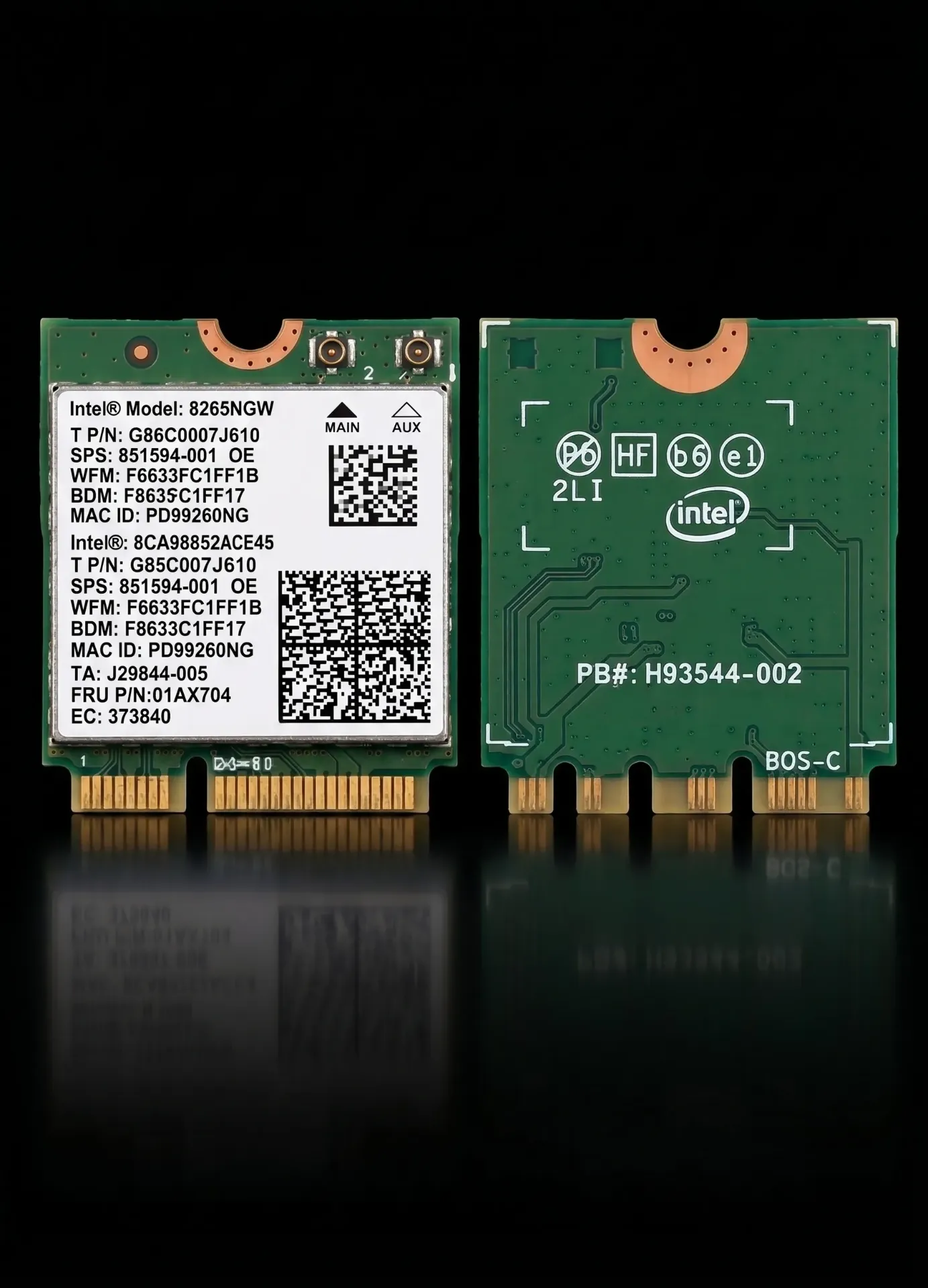 Original Intel Dual Band Wireless-AC 8265 WLAN Bluetooth Karte | M.2 2230 | 8265NGW | Lenovo FRU: 01AX704 | Refurbished