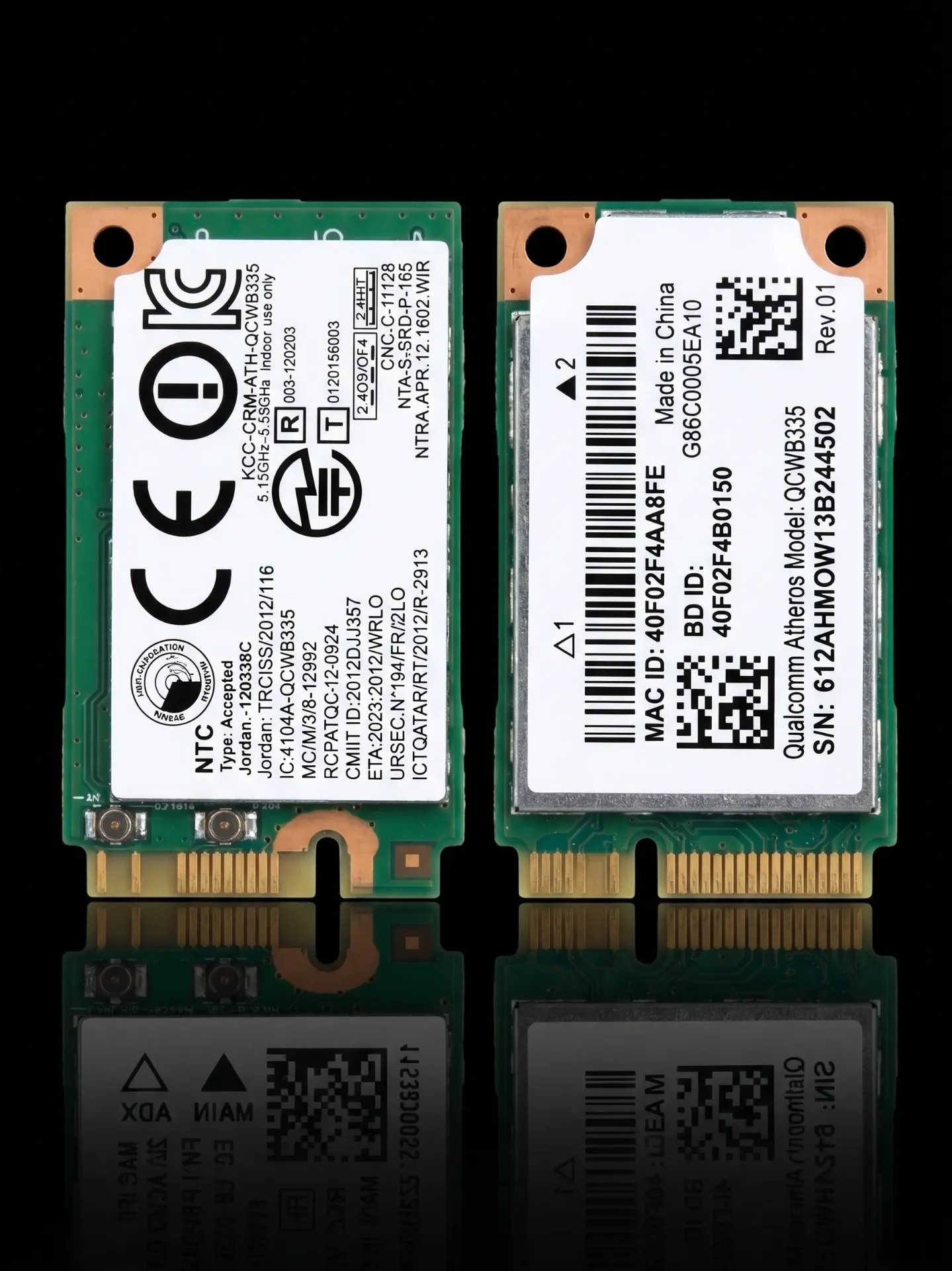 Original Qualcomm Atheros QCWB335 WLAN Bluetooth 4.0 Karte | Half Mini PCIe | AR5B225 | Toshiba PN: G86C0005EA10 | Refurbished