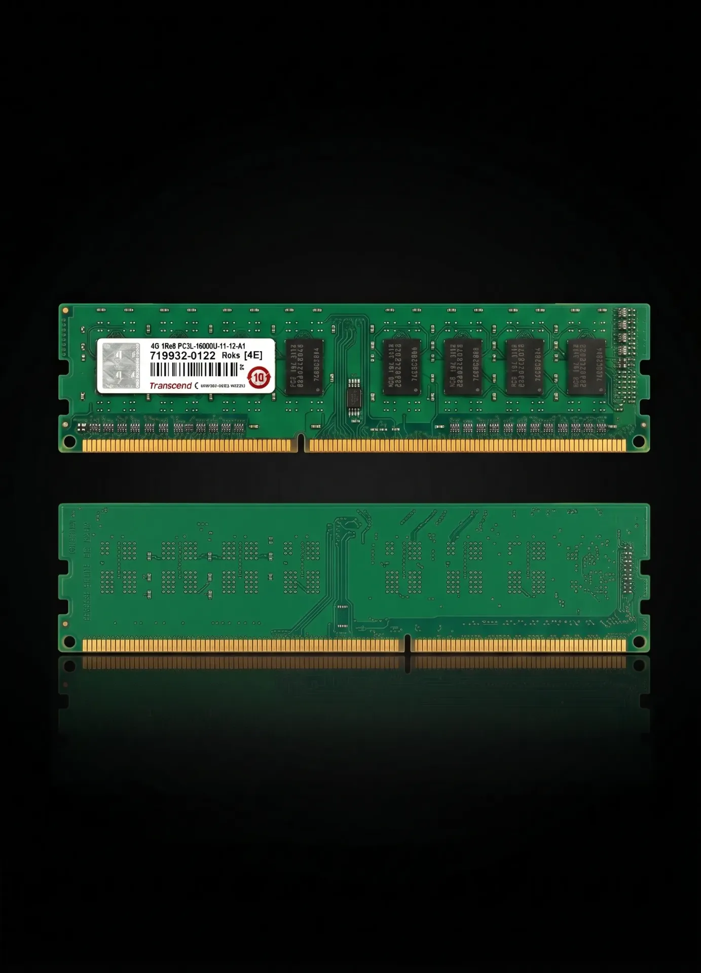 Original Transcend 4GB DDR3L 1600MHz Desktop RAM | PC3L-12800U | CL11 | TS512MLK64W6H | 240-Pin | Refurbished