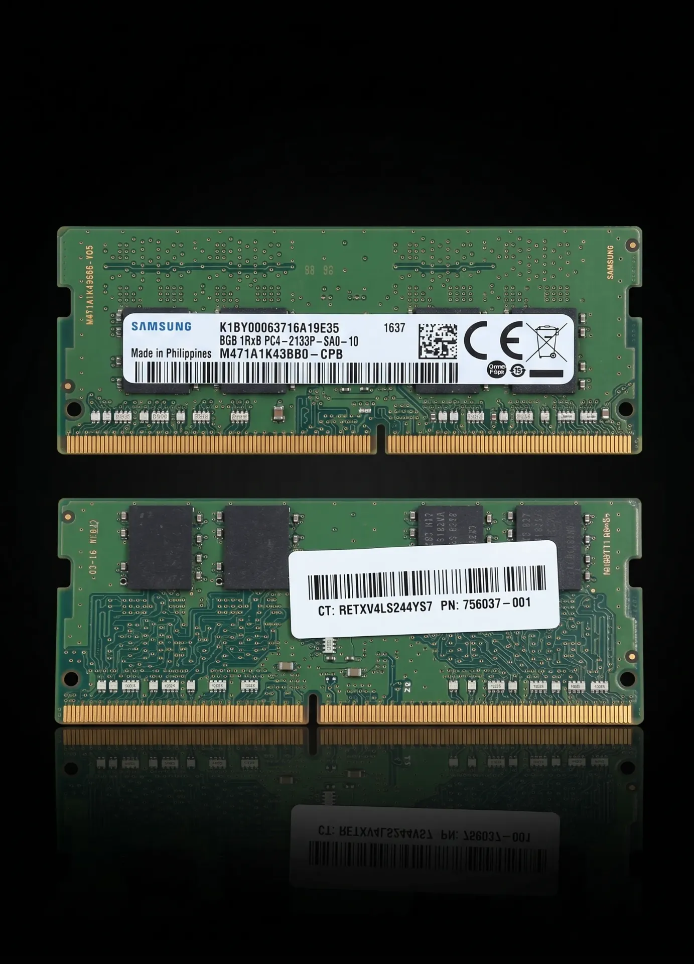 Original Samsung 8GB DDR4 2133MHz SO-DIMM Laptop RAM | PC4-17000S | CL15 | M471A1K43BB0-CPB | 260-Pin | Refurbished