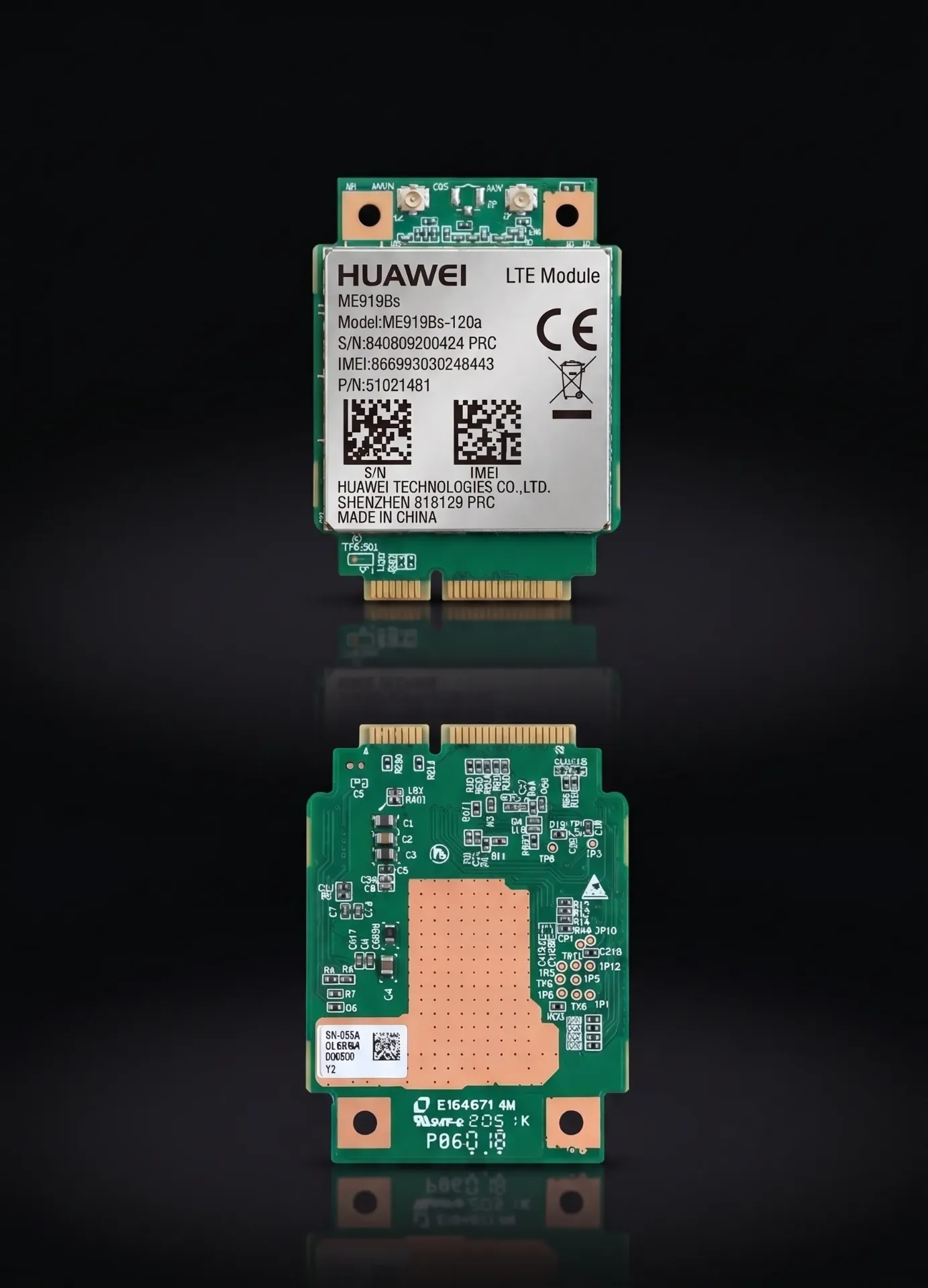 Original Huawei ME919Bs-127a 150 Mbps 4G LTE WWAN GPS Karte | Mini PCIe | PN: 55011291 | Refurbished