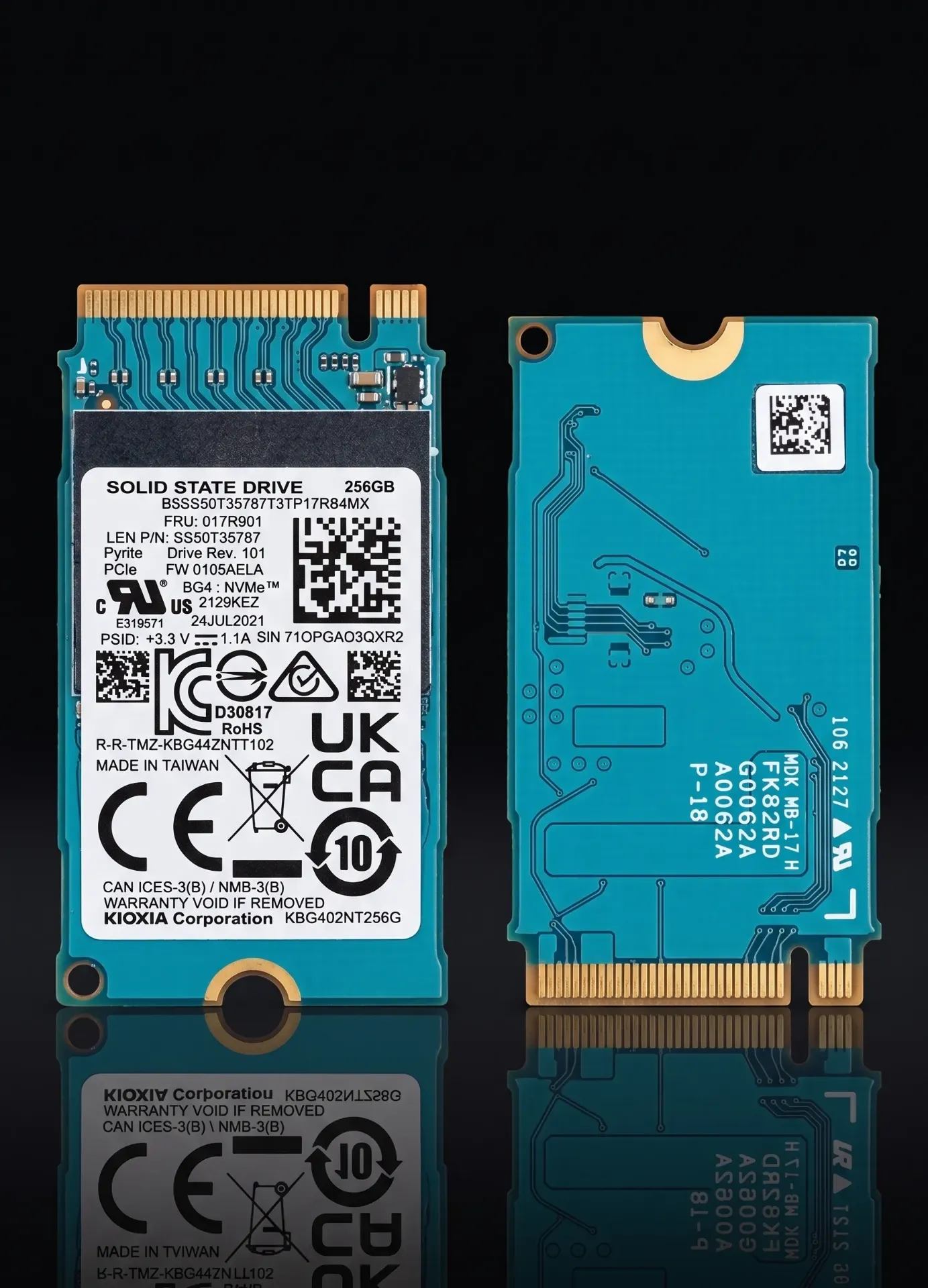 Original Kioxia KBG40ZNT256G 256GB M.2 2242 NVMe PCIe SSD Festplatte | BG4 Series | Lenovo FRU: 01FR901 | Refurbished