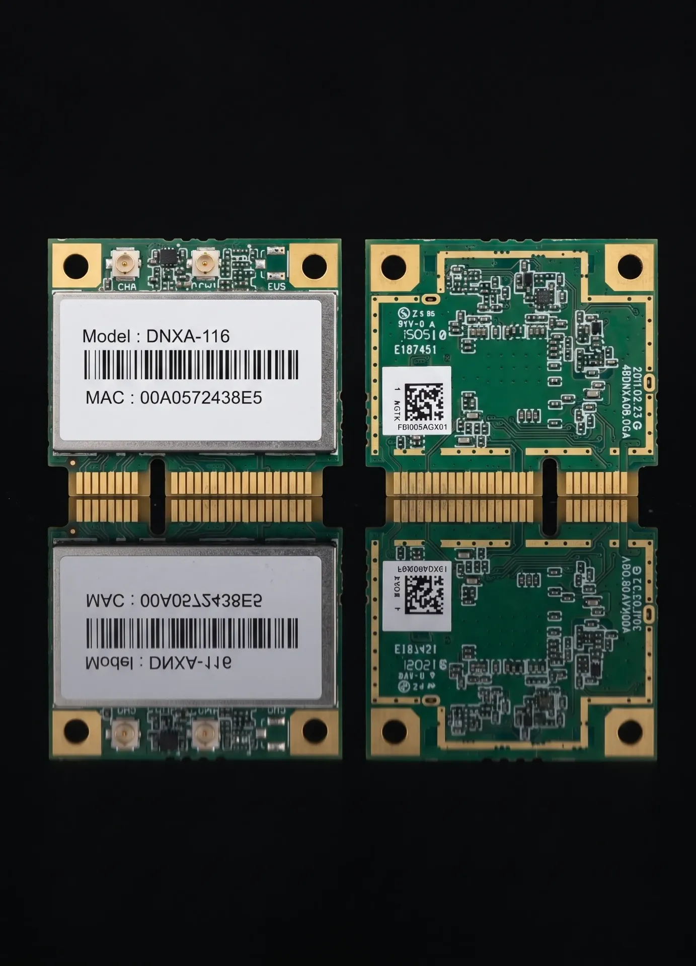 Original Unex DNXA-116 450 Mbps Dualband WLAN Karte | Mini PCIe | Atheros AR9382 | OpenWrt / ath9k | Refurbished
