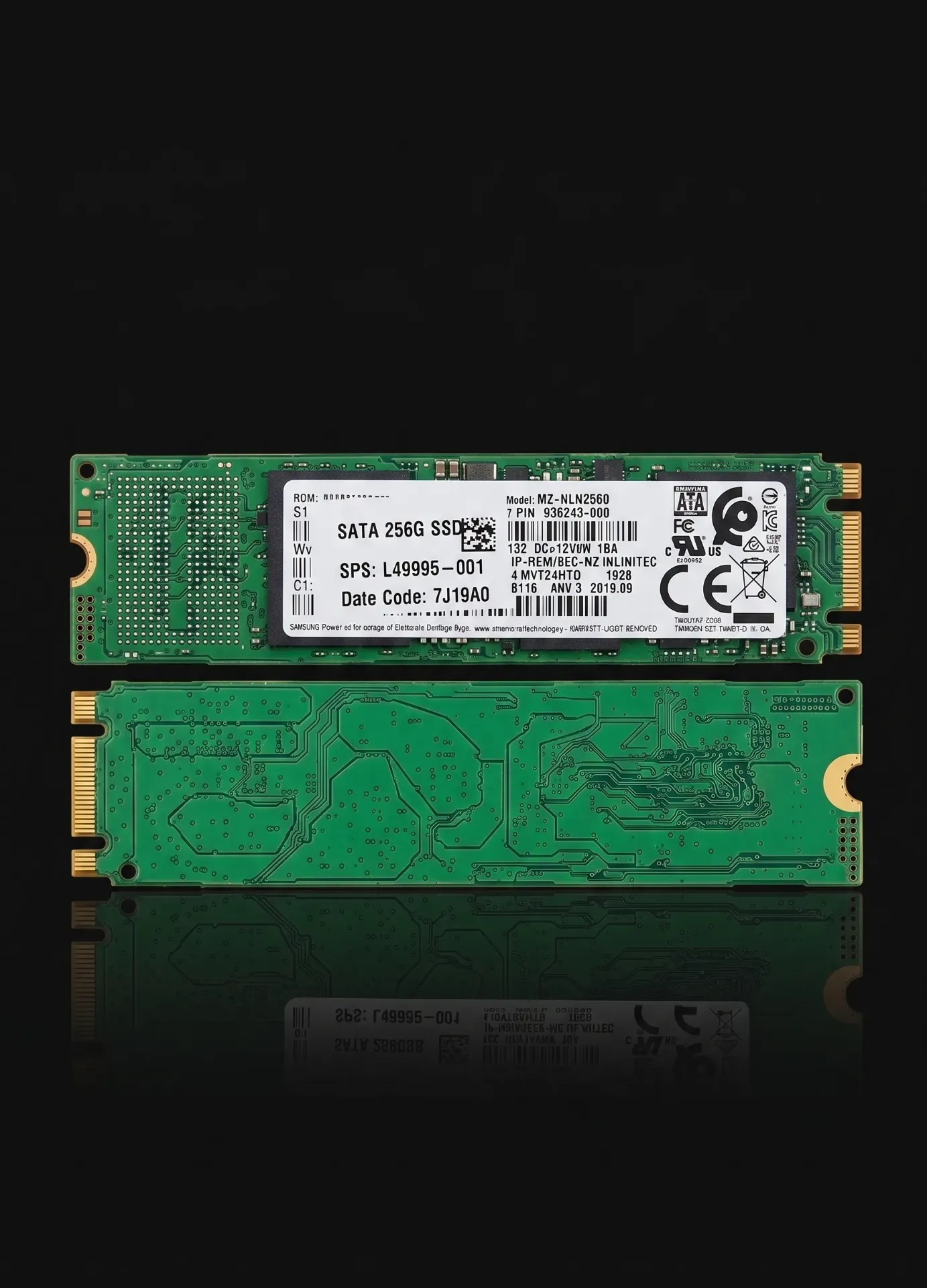 Original Samsung PM871b 256GB M.2 SATA III SSD Festplatte | MZ-NLN256C | HP SPS: L49995-001 | 2280 | Refurbished