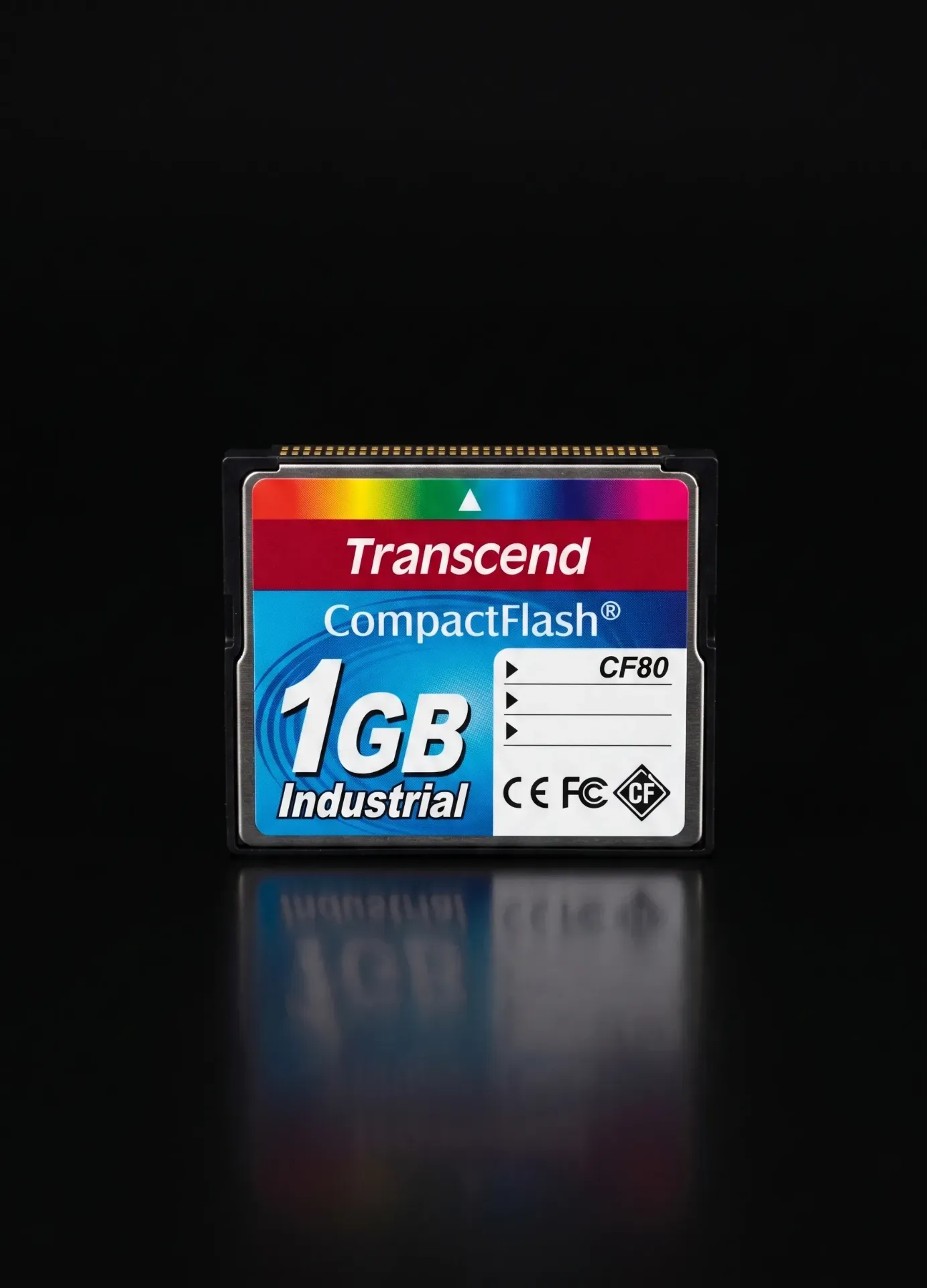 Original Transcend 1GB Industrial CompactFlash Karte CF80 | TS1GCF80 | SLC Flash | Refurbished