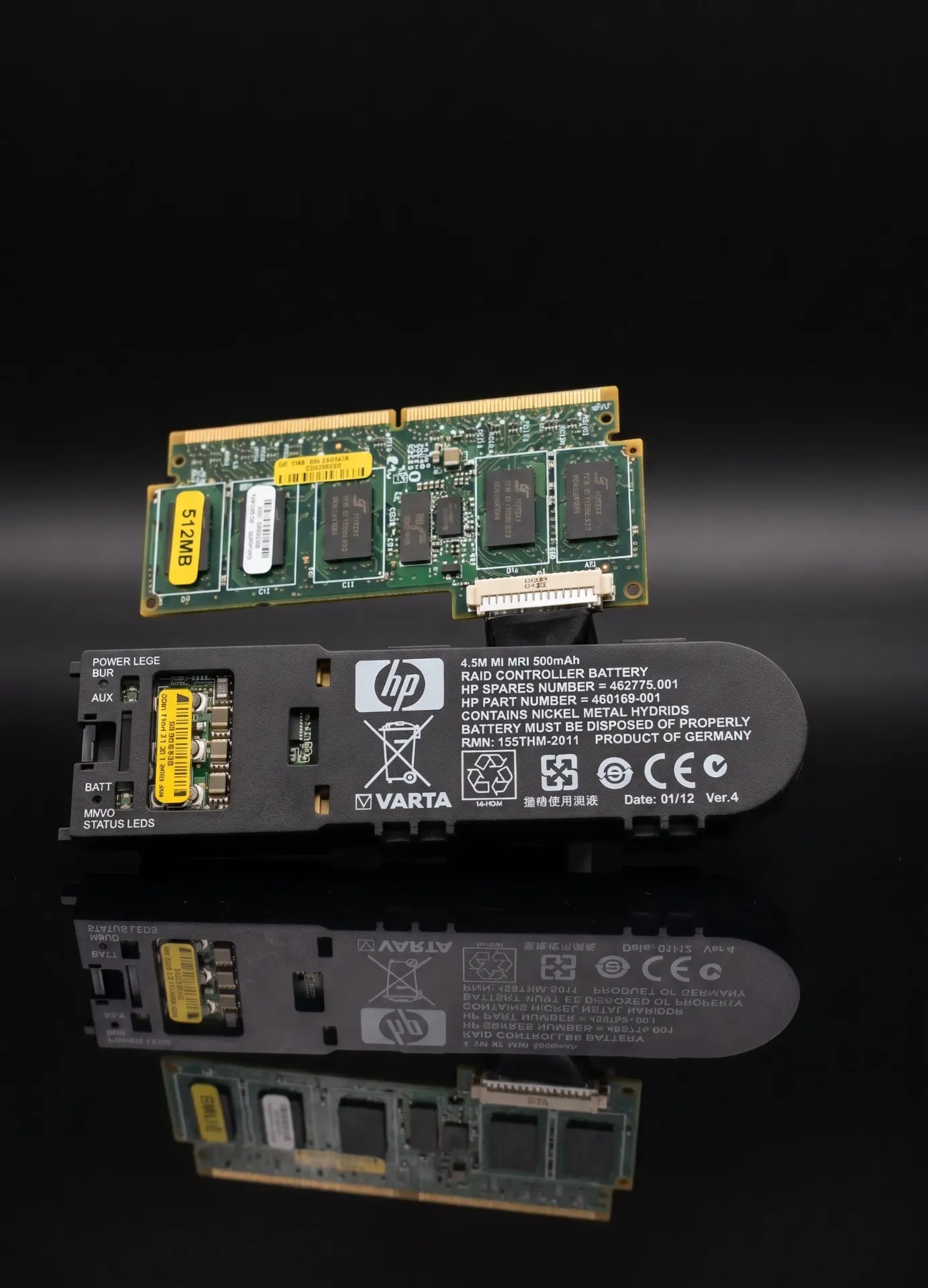 Original HP 512MB BBWC Cache Modul mit Akku-Pufferbatterie | 462976-001 | HP SPS: 460499-001 / 462969-B21 | Refurbished