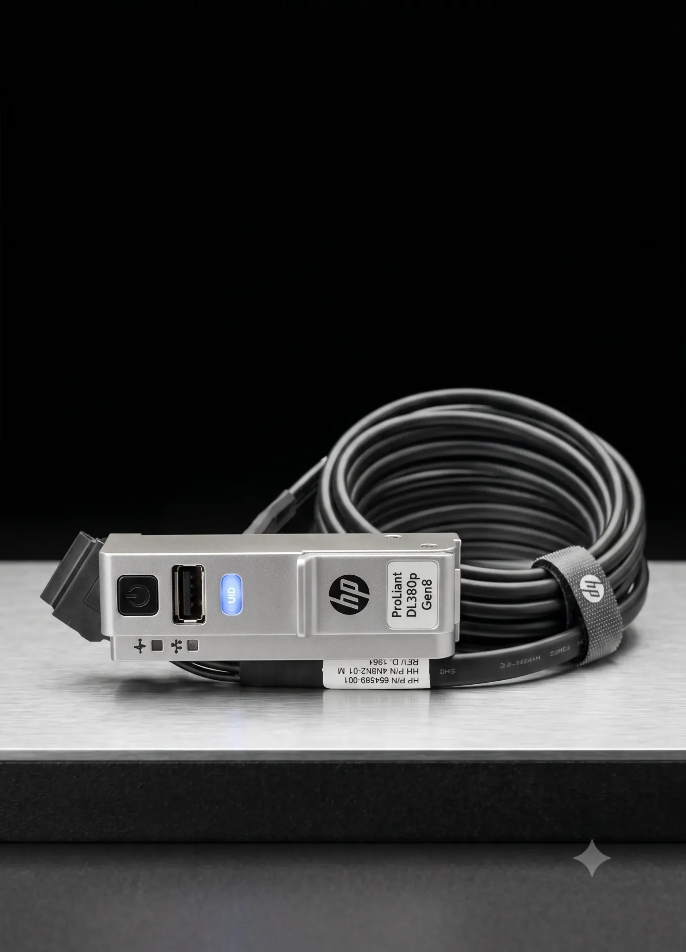Original HP ProLiant DL380p Gen8 Front I/O Panel mit USB & VGA Kabel | 654589-001 | HP SPS: 663080-001 | Refurbished